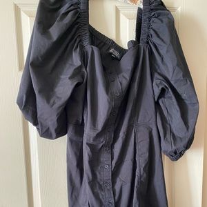 Black puff sleeve dress